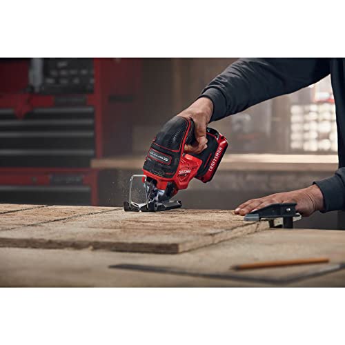 CRAFTSMAN V20 RP Cordless Jig Saw, 3 Orbital Settings, Up to 3,200 SPM, Variable Speed Keyless, Bare Tool Only (CMCS650B)
