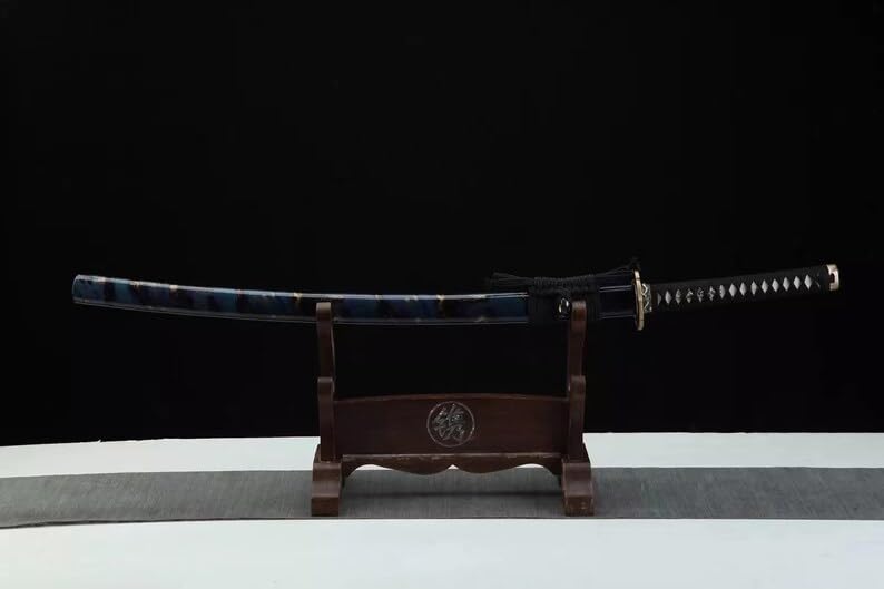 ZPGPSM Handmade Clay Tempered L6 Steel Samurai Japanese Katana Sword Hamon Full Tang, Gifts for Him, Fathers Day, Real Katana, Sharpened