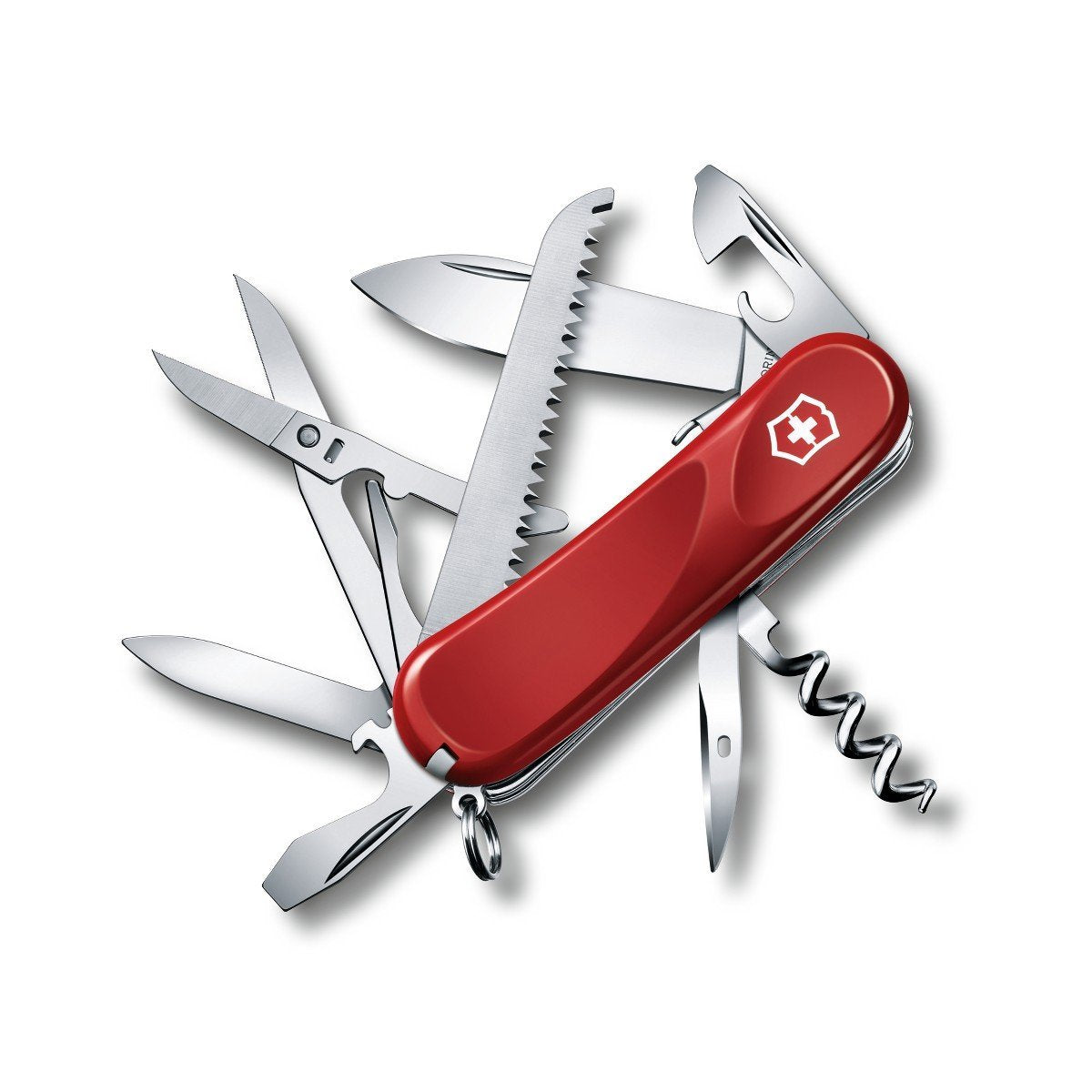 Victorinox Evolution S17 Grip Swiss Army Knife, 15 Functions, Swiss Made Pocket Knife with Large Blade, Screwdriver and Lock Blade - Red
