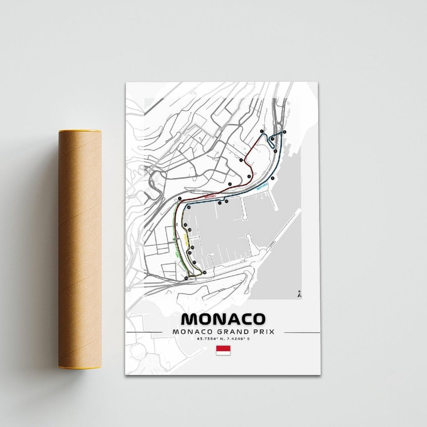 NBHYK Monaco Formula 1 Poster F1 City Circuits Posters Grand Prix Racing Car Track Prints Wall Art For Boysroom Bedroom Decor Cover Canvas Unframe-style 12x18inch(30x45cm)