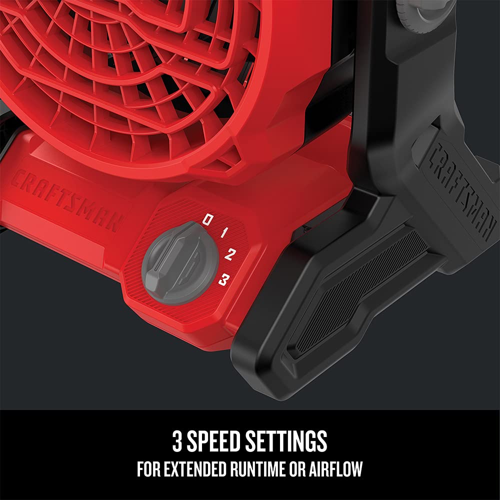 CRAFTSMAN 20V MAX* Cordless Fan, Tool Only (CMCE001B), Red
