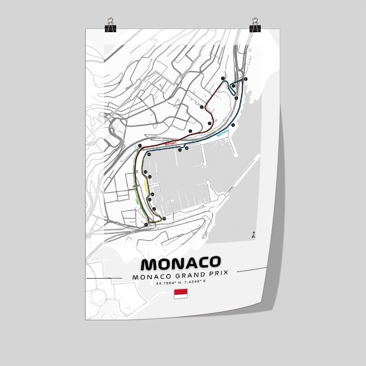 NBHYK Monaco Formula 1 Poster F1 City Circuits Posters Grand Prix Racing Car Track Prints Wall Art For Boysroom Bedroom Decor Cover Canvas Unframe-style 12x18inch(30x45cm)