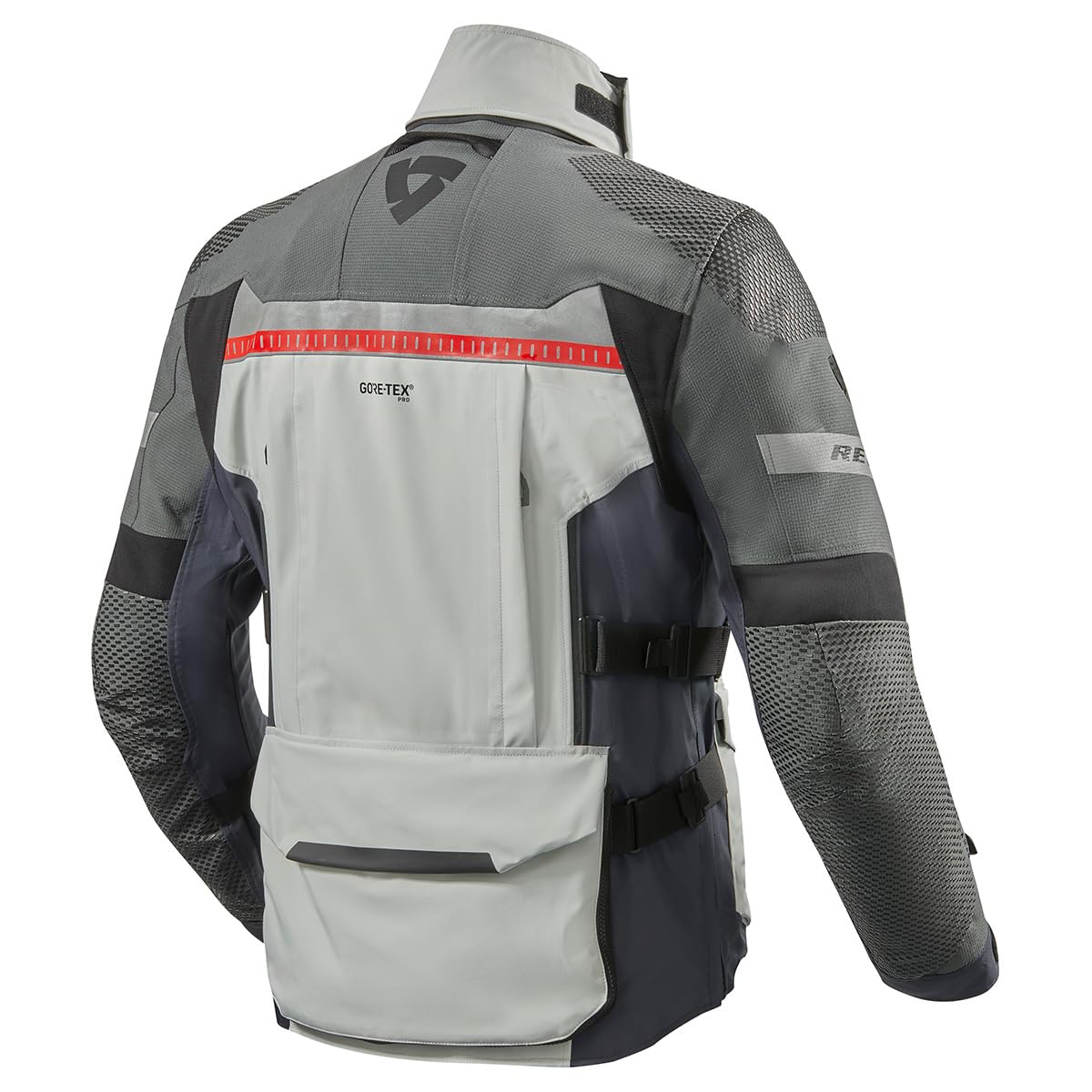 REV'IT! Men's Dominator 3 GTX Adventure Touring Motorcycle Jacket (Silver/Blue - Medium)