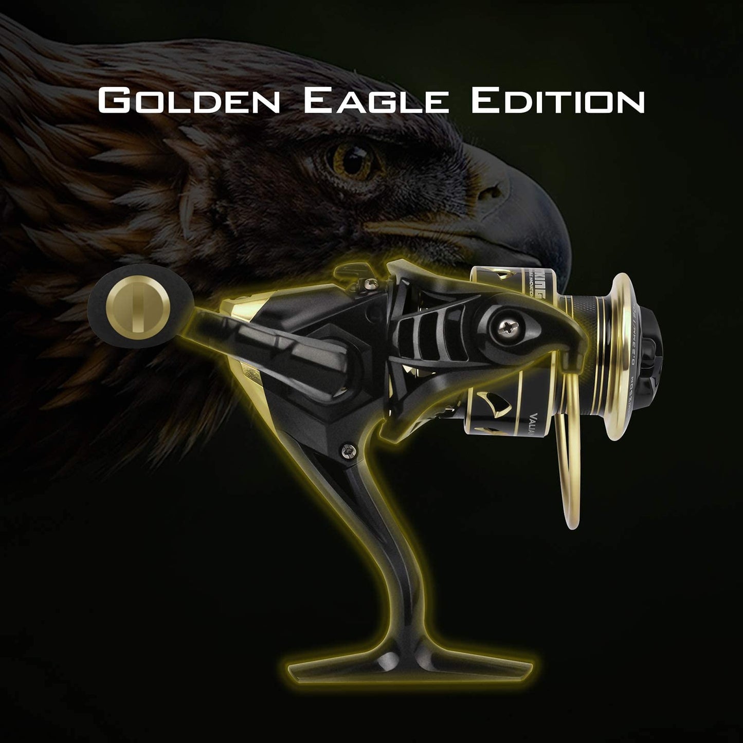 KastKing Valiant Eagle Spinning Reels, Black Gold Fishing Reel, Size 2000