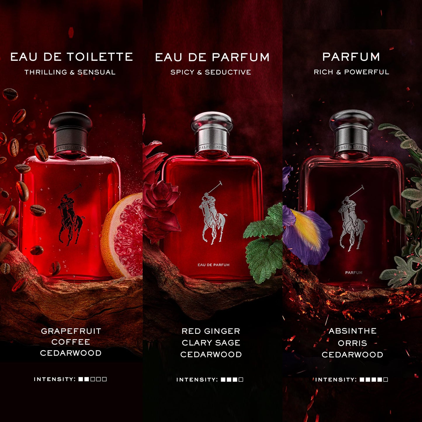 Ralph Lauren Fragrances Polo Red - Eau de Toilette - Men's Cologne - Woody & Spicy - With Grapefruit, Saffron, and Redwood - Medium Intensity - 4.2 Fl Oz