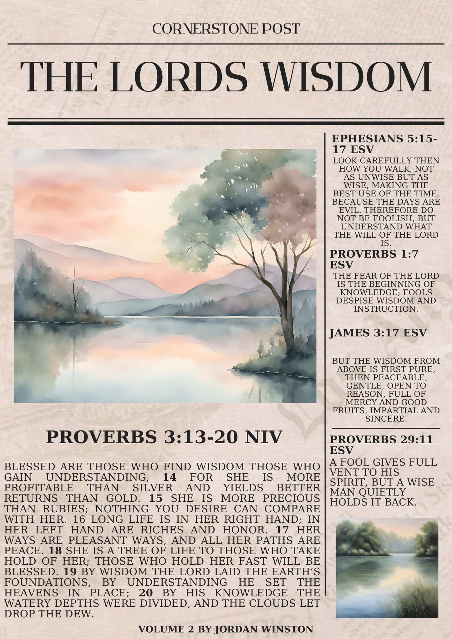 Cornerstone Post - The Lords Wisdom Vol 2 - New Letter