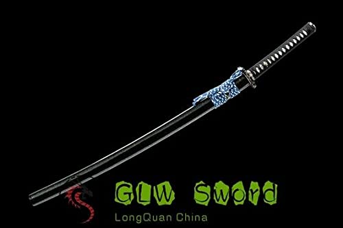 GLW Handmade Katana Real Clay Tempered T10 Steel Katana Japan Samurai Sword Razor Sharp Blade Battle