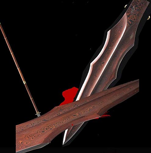 GLW Sword Chinese Sword Spear Pike Hand Forged Pattern Steel Sharp Overlord Spears #1781