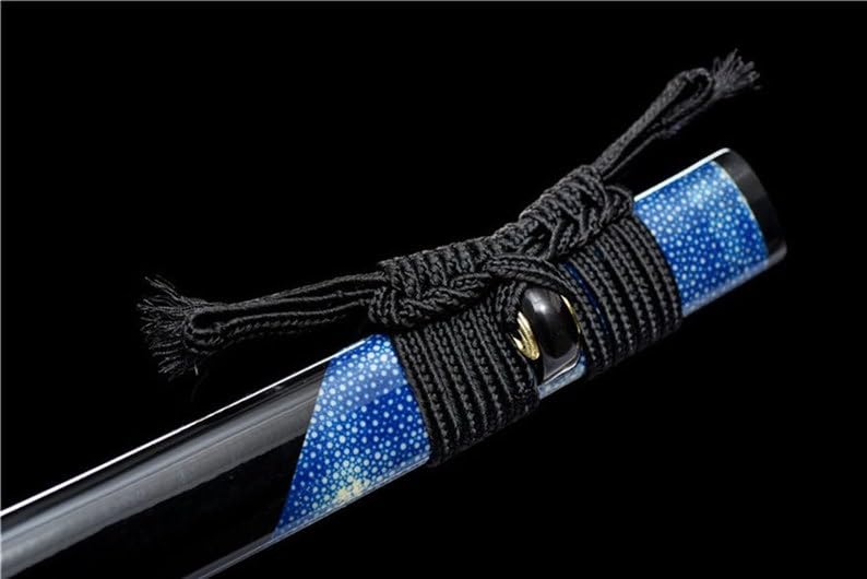 Zhmyyxgs Katana Damascus Folded Steel Blade Japanese Samurai Sword Longmen Tsuba Handmade Wood Saya