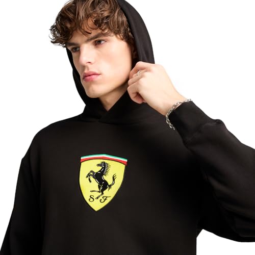 PUMA Men's Standard Scuderia Ferrari Formula 1 Graphic Hoodie, Big Shield Black SS25, Large