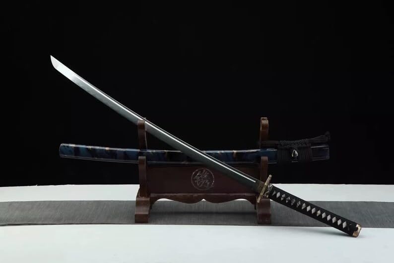 ZPGPSM Handmade Clay Tempered L6 Steel Samurai Japanese Katana Sword Hamon Full Tang, Gifts for Him, Fathers Day, Real Katana, Sharpened