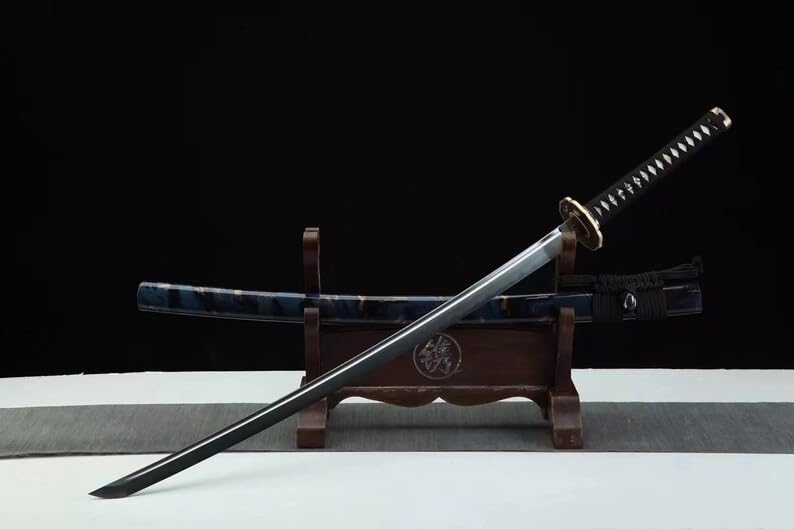 ZPGPSM Handmade Clay Tempered L6 Steel Samurai Japanese Katana Sword Hamon Full Tang, Gifts for Him, Fathers Day, Real Katana, Sharpened