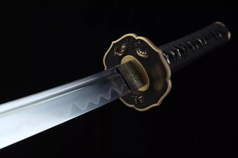 ZPGPSM Handmade Clay Tempered L6 Steel Samurai Japanese Katana Sword Hamon Full Tang, Gifts for Him, Fathers Day, Real Katana, Sharpened