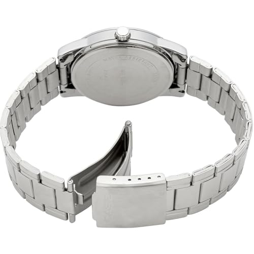 Casio #MTP-V001D-1B Men's Standard Stainless Steel Easy Reader Black Dial Watch