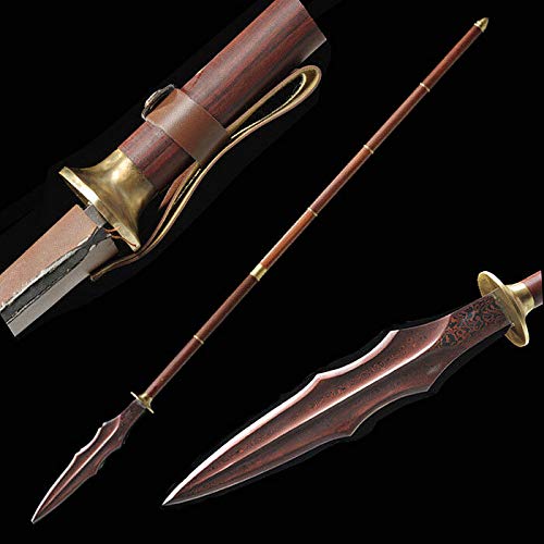 GLW Sword Chinese Sword Spear Pike Hand Forged Pattern Steel Sharp Overlord Spears #1781