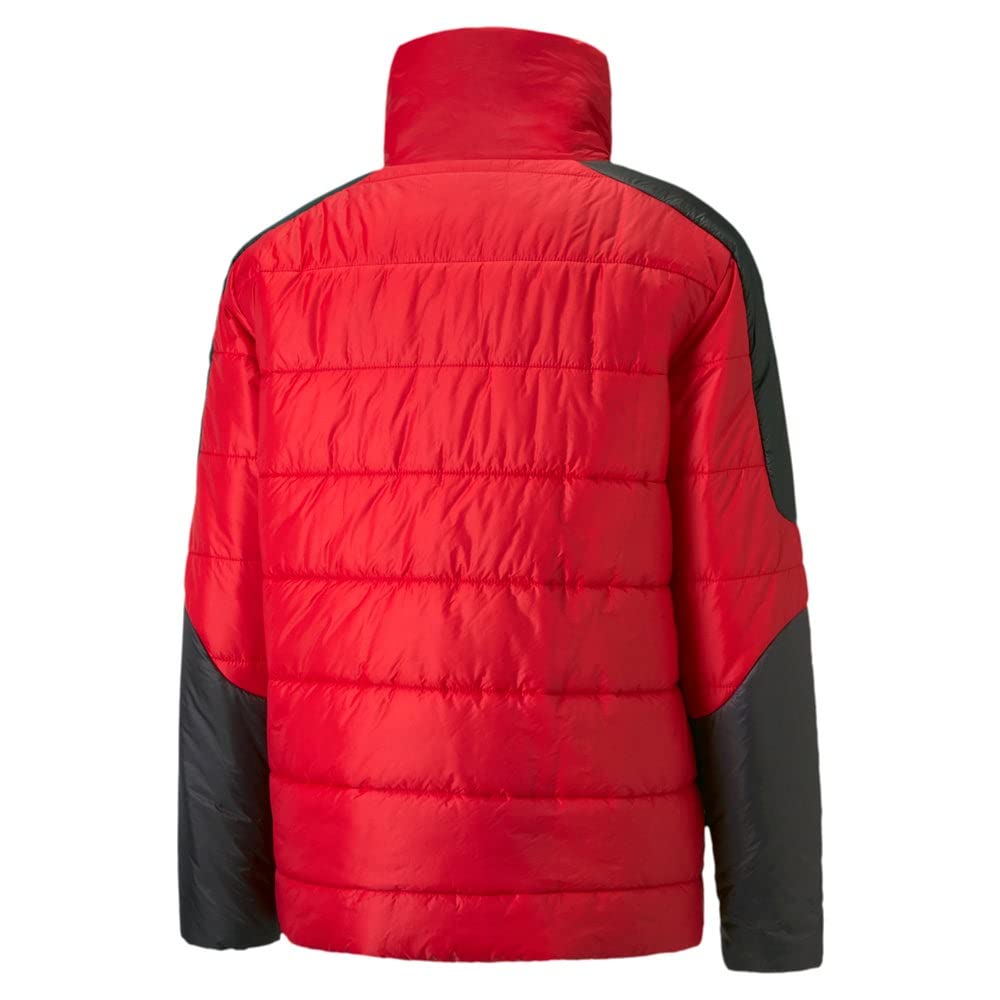 Puma Mens Scuderia Ferrari Race Statement Padded Half Zip Coats Jackets Outerwear Casual Hook and Loop Closure - Black - Size M