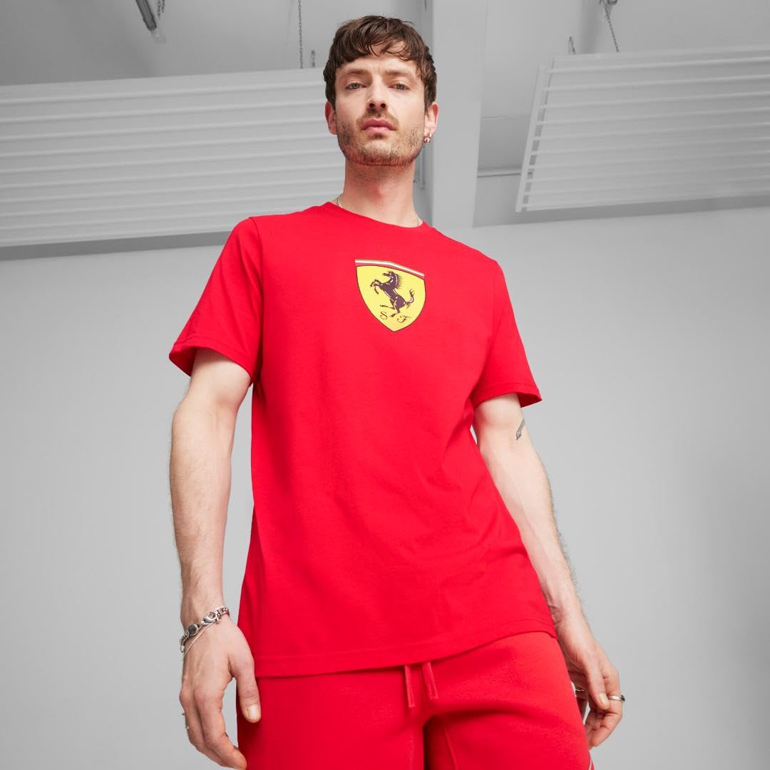 PUMA Men's Standard Scuderia Ferrari Race Shield T-Shirt, Rosso Corsa-ss24, XXL