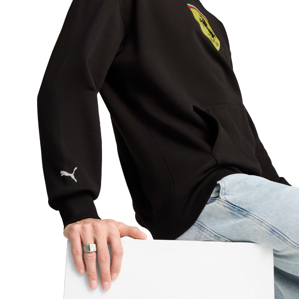 PUMA Men's Standard Scuderia Ferrari Formula 1 Graphic Hoodie, Big Shield Black SS25, Large