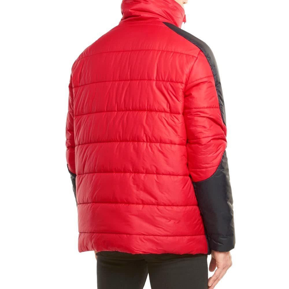 Puma Mens Scuderia Ferrari Race Statement Padded Half Zip Coats Jackets Outerwear Casual Hook and Loop Closure - Black - Size M