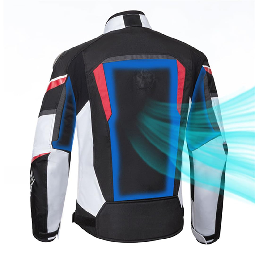 Man Breathable Motorcycle Jacket Moto Riding Jacket Abrasion Resistant Reflective Motocross Protective Gear JK103 Set BK OE L