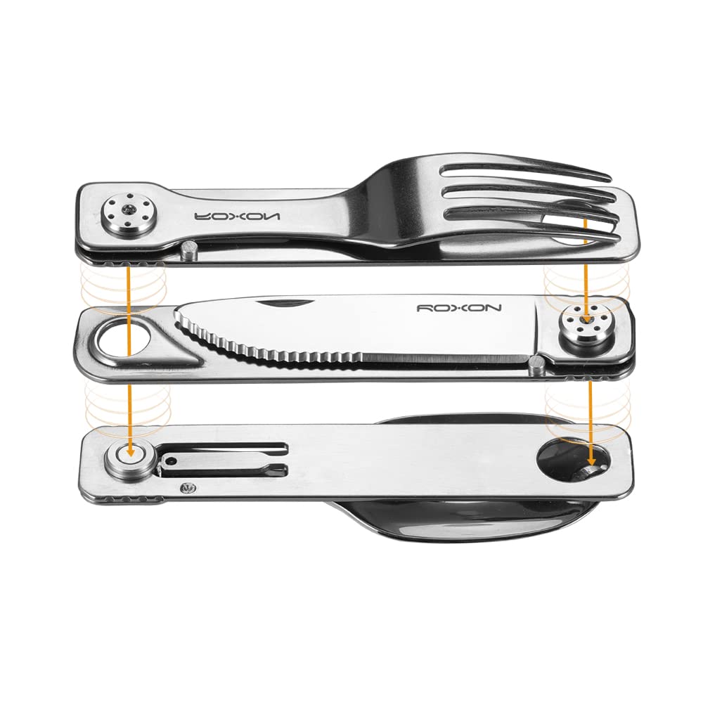 ROXON C1 3 IN 1 Camping Utensils Detachable Cutlery Knife Spoon Fork for Outdoor Camping Hiking