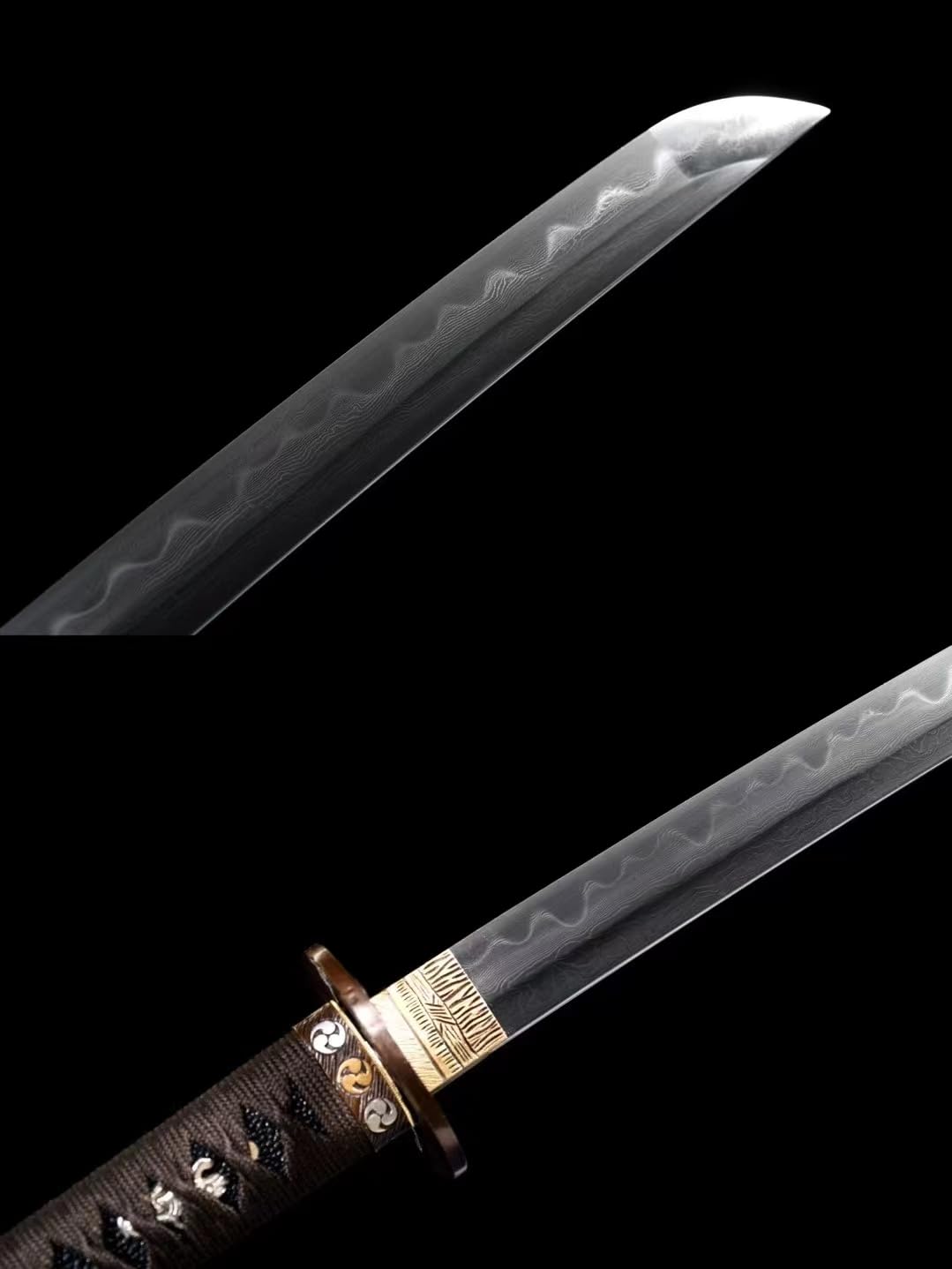 Patterned Steel,Handmade Forged,High Temperature Hardened,Japanese Katana,40.6" is Outdoor Sports,Defense,Martial Arts Training,Decoration,Collection,Gifts for Your Family and Friends,Best Item