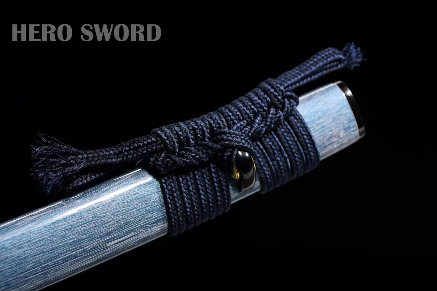 HERO SWORD 2023 New Handmade Clay Tempered T10 Steel Katana Real Japanese Hitatsura Hamon Samurai Sword Dragon King Katana -Blue