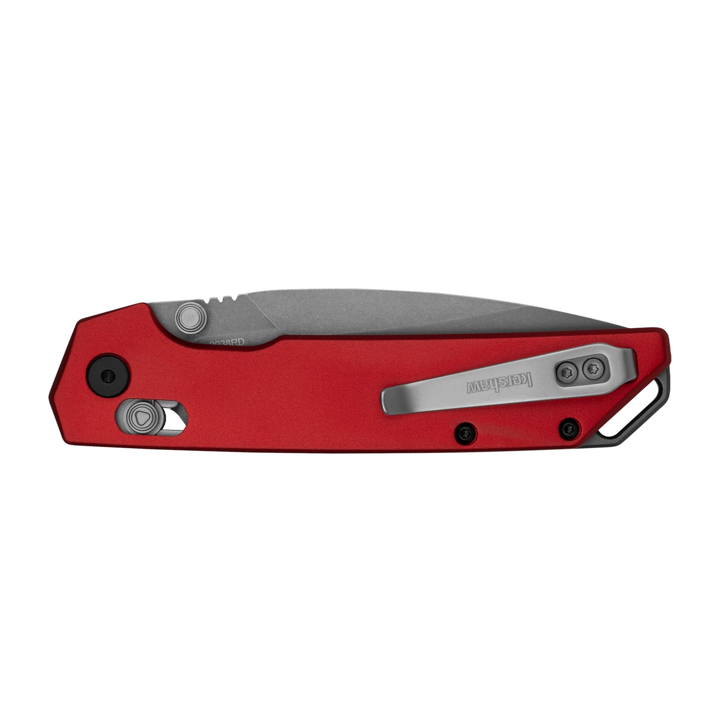 Kershaw Iridium Folding Pocket Knife, D2 Steel Blade, Red and Black Working Steel Finish, DuraLock Locking Mechanism