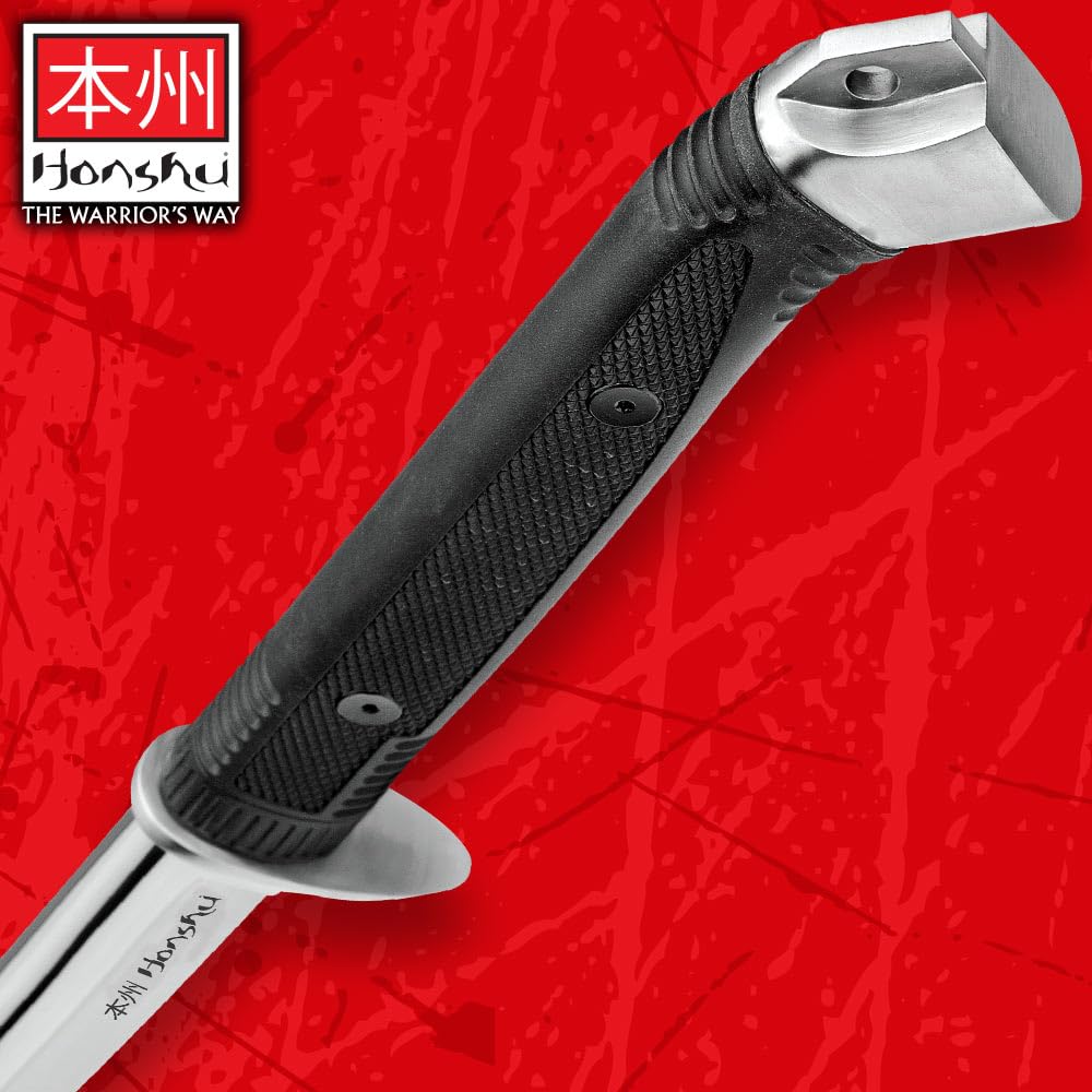 Honshu Boshin Katana with Scabbard | Full-Tang | 30 3/8" 1060 High Carbon Steel Blade | Rugged Non-Slip TPR Handle | Lanyard Hole | For Martial Arts or Collecting | Hand-Forged | Overall Length 40.75"