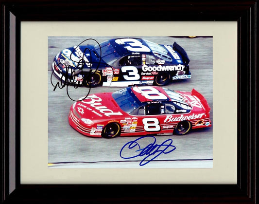 Generic Framed Dale Jr. #8 and Dale Earnhardt #3 - Side by Side - Framed Autograph Print (Black Cherry, 8x10)