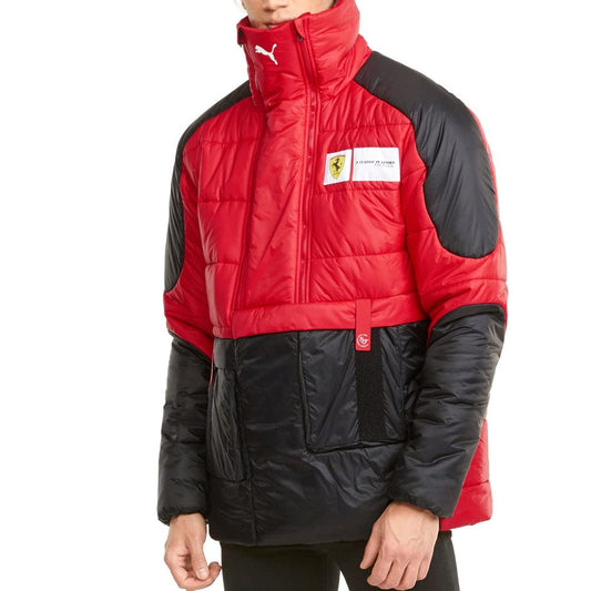 Puma Mens Scuderia Ferrari Race Statement Padded Half Zip Coats Jackets Outerwear Casual Hook and Loop Closure - Black - Size M