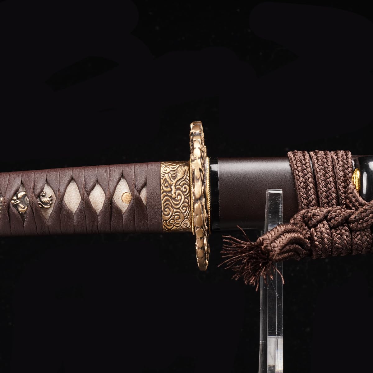ShadowDancer Handmade Full Tang Katana Sword - Authentic T10/1095 Steel Blade with Real Hamon, Clay Temper, and Sharp Edge - Perfect for Iaido, Martial Arts Practitioners, and Collectors (ChaIshime)