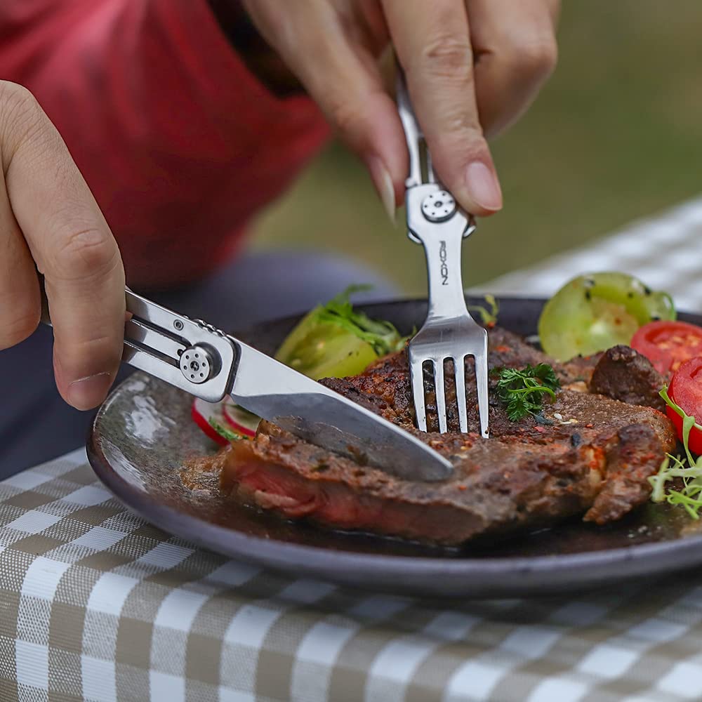 ROXON C1 3 IN 1 Camping Utensils Detachable Cutlery Knife Spoon Fork for Outdoor Camping Hiking