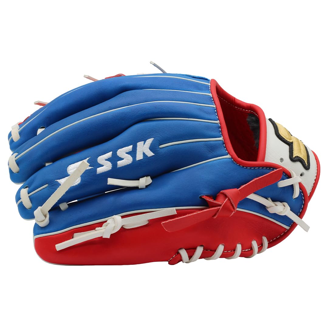 SSK Z5 Craftsman Infield Baseball Glove – 11.25” - 11.5” - 11.75” - 12” – Right & Left Hand Throw (Royal/White/Red, 11.5" - Left Hand Throw)