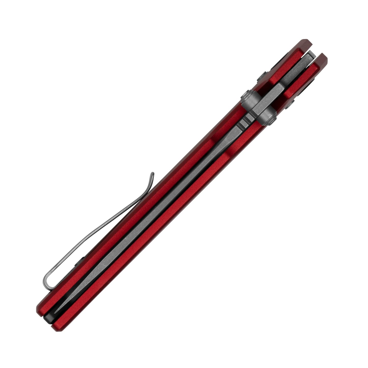 Kershaw Iridium Folding Pocket Knife, D2 Steel Blade, Red and Black Working Steel Finish, DuraLock Locking Mechanism