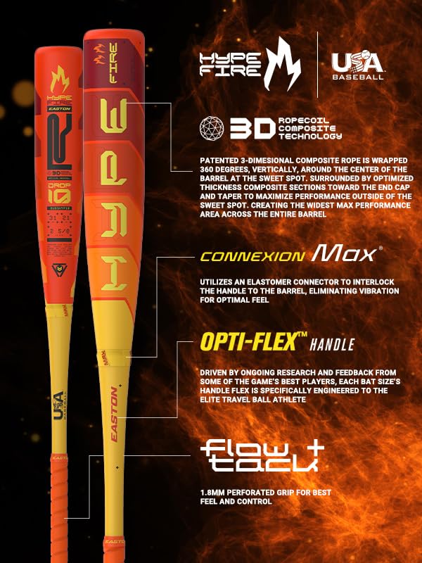 Easton | 2025 | Hype FIRE Baseball Bat | USA | -11 Drop | 2 5/8' Barrel | 28 inch