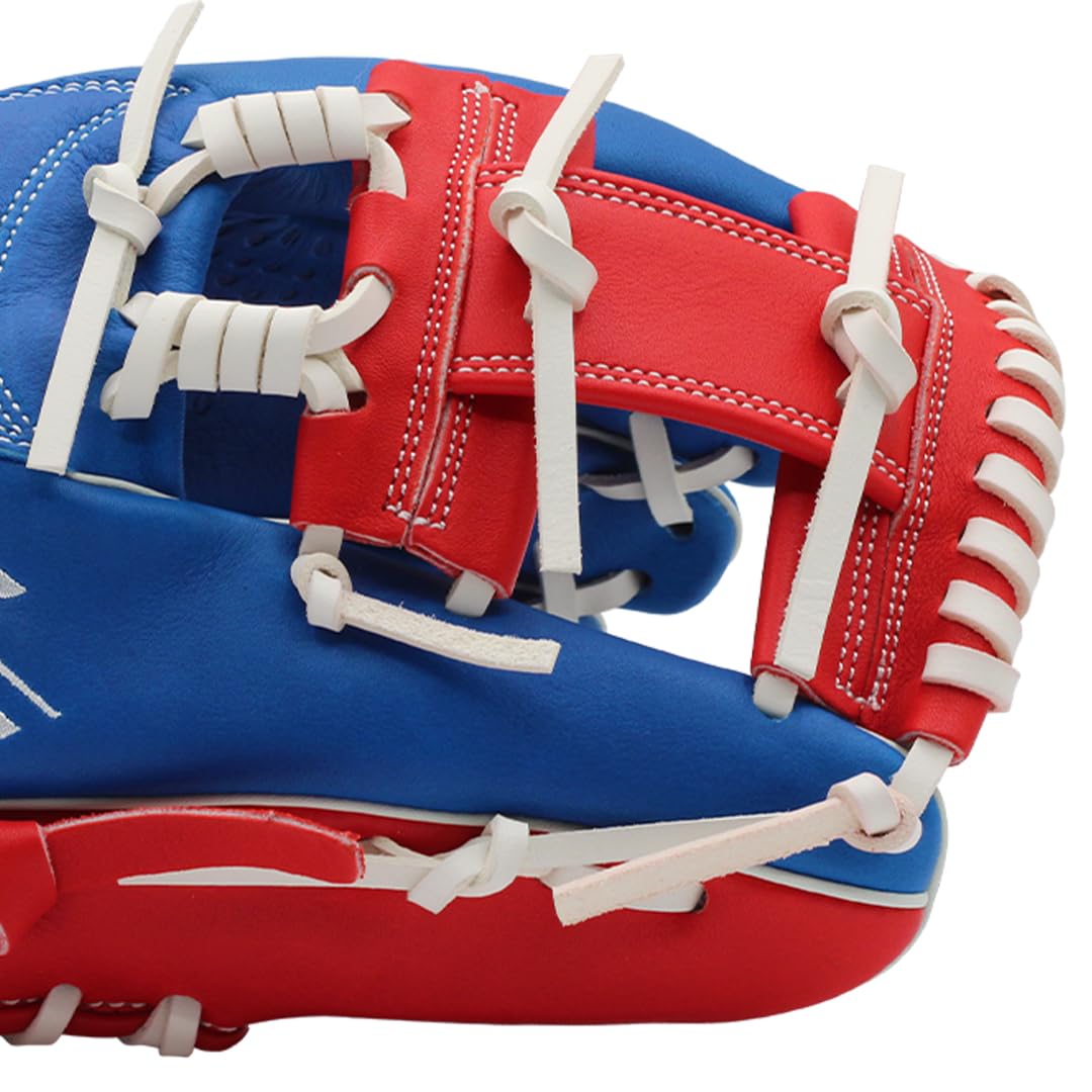 SSK Z5 Craftsman Infield Baseball Glove – 11.25” - 11.5” - 11.75” - 12” – Right & Left Hand Throw (Royal/White/Red, 11.5" - Left Hand Throw)