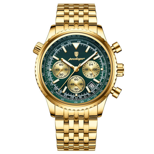 Poedagar Men Fashion Big Dial Military Quartz Watch Waterproof Luminous Date Chronograph Man's Luxury Quartz Watches Sport Stainless Steel Wristwatches