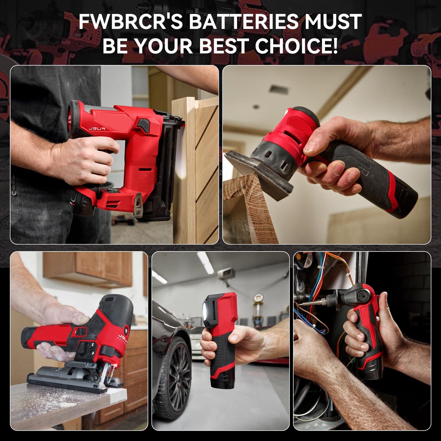 FWBRCR New Upgraded 12V 4.0Ah Replacement for Milwaukee Battery Compatible with Milwaukee 12V Batteries 4000mAh Power Tools 2 Pack
