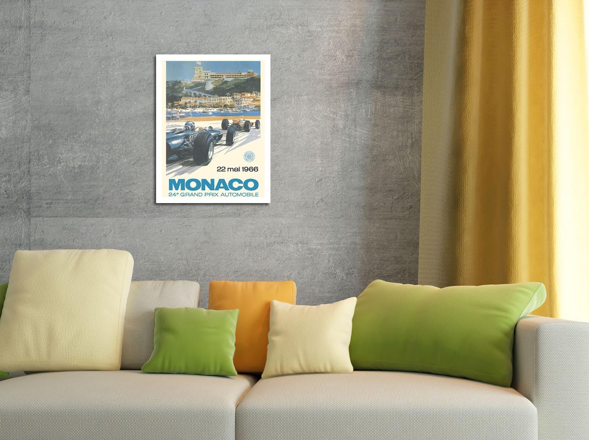 24th Monaco Grand Prix 1966 - Circuit de Monaco - Vintage Car Racing Poster by Michael Turner - Master Art Print (Unframed) 12in x 18in