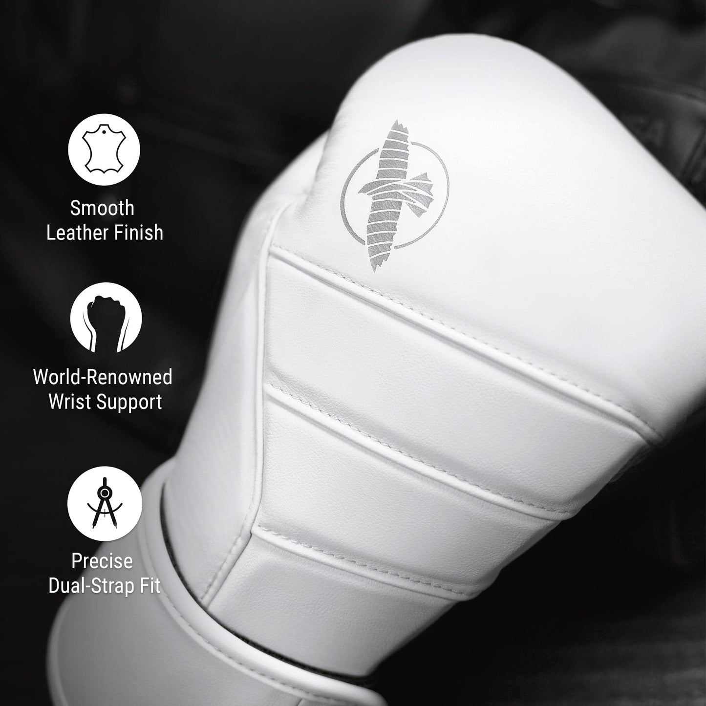 Hayabusa T3 Kanpeki Leather Boxing Gloves Men and Women for Training Sparring Heavy Bag and Mitt Work - White, 12oz