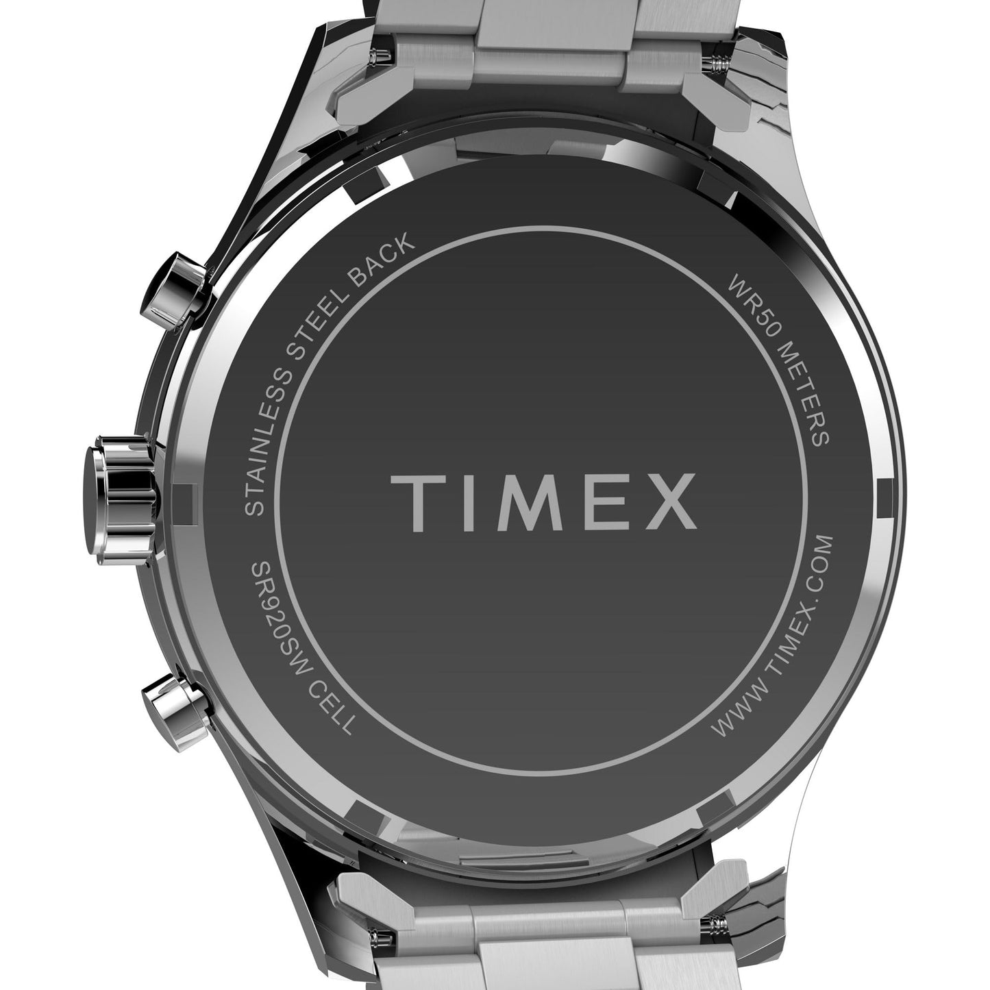 Timex Men's Dress Chronograph 43mm Watch - Silver-Tone Bracelet Black Dial Silver-Tone Case