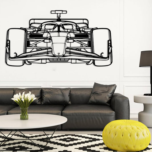 vinwipe Formula One Metal Wall Art, F1 Racing Metal Wall Decor, Formula 1 Silhouette Wall Hanging, Race Car Decorations, Gift for F1 Fans, Sports Car Sculpture for Man Cave (Black, 19"x11"/47x27cm)