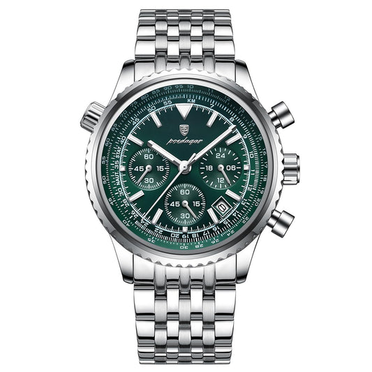 Poedagar Men Fashion Big Dial Military Quartz Watch Waterproof Luminous Date Chronograph Man's Luxury Quartz Watches Sport Stainless Steel Wristwatches