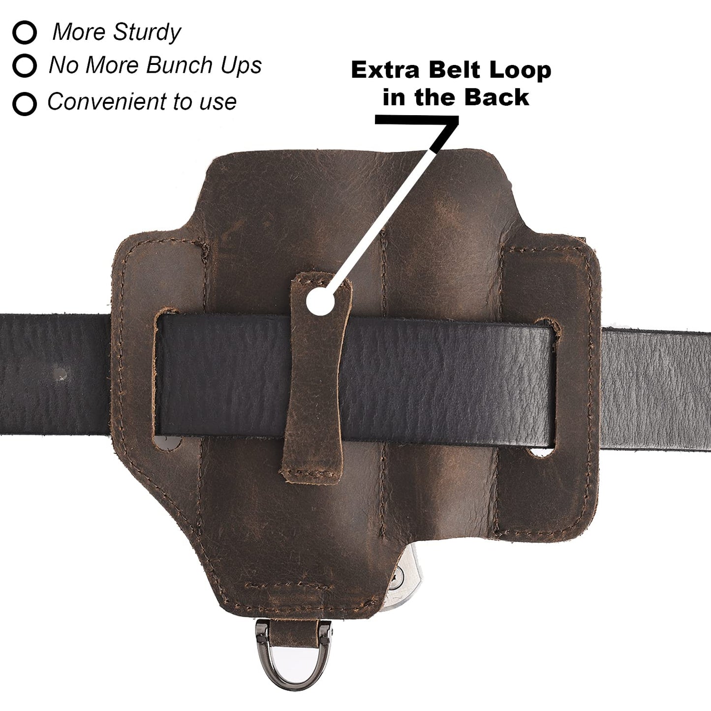 Topstache Leather Multitool Sheath,EDC Belt Organizer for Work and Daily Use,Leatherman Sheath,EDC Pocket Organizer for Flashlight and Multitool,Gifts for Men for Multitool,Darkbrown