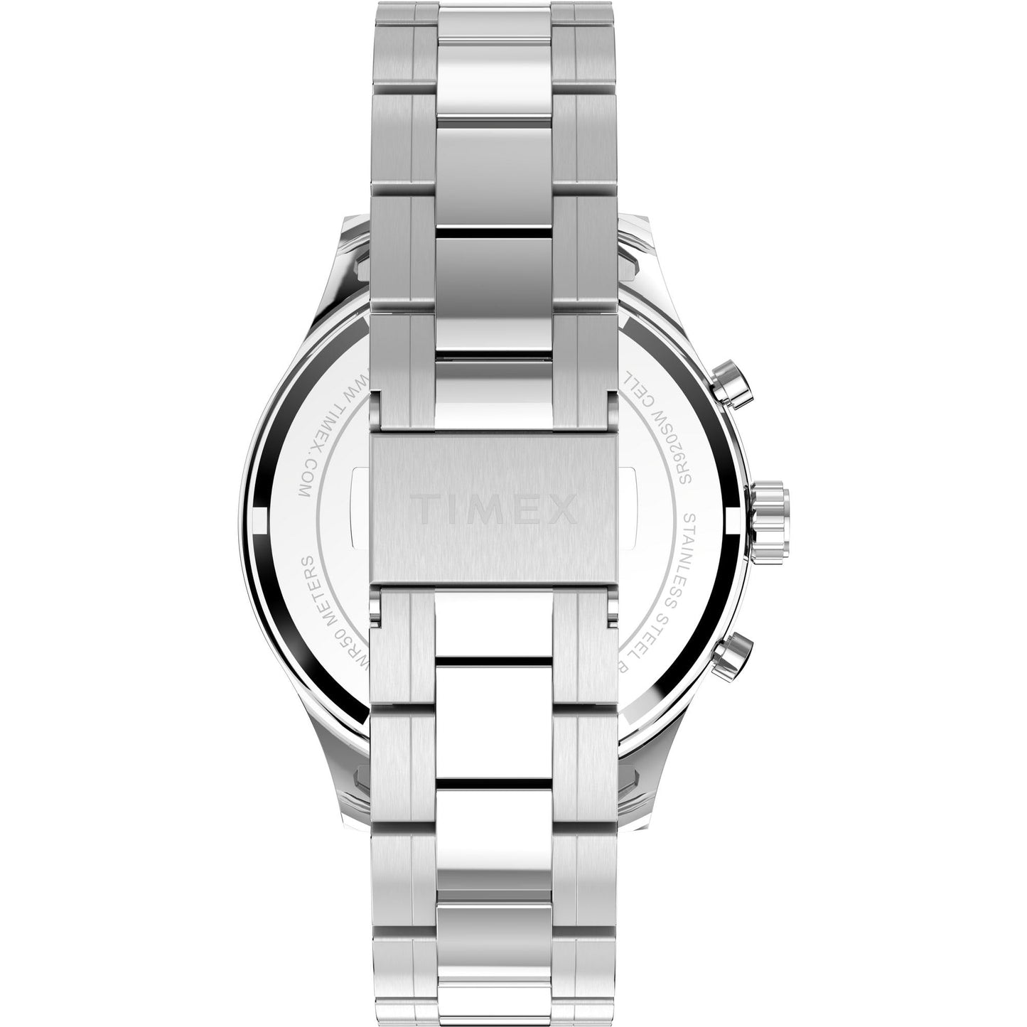 Timex Men's Dress Chronograph 43mm Watch - Silver-Tone Bracelet Black Dial Silver-Tone Case