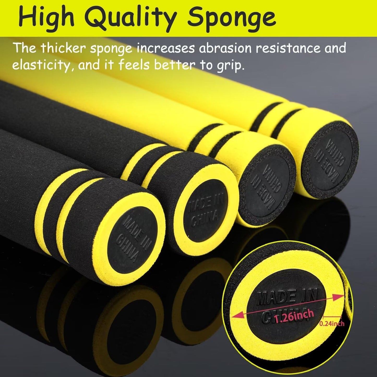 MSGumiho Nunchucks Safe Foam Rubber Training Nunchucks Nunchakus with Steel Chain for Kids Adults & Beginners Practice and Training (1Black+1Yellow)