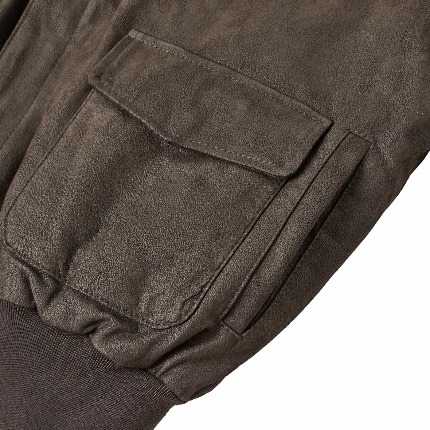 Landing Leathers Men's Air Force A-2 Leather Flight Bomber Jacket Distressed Brown Large