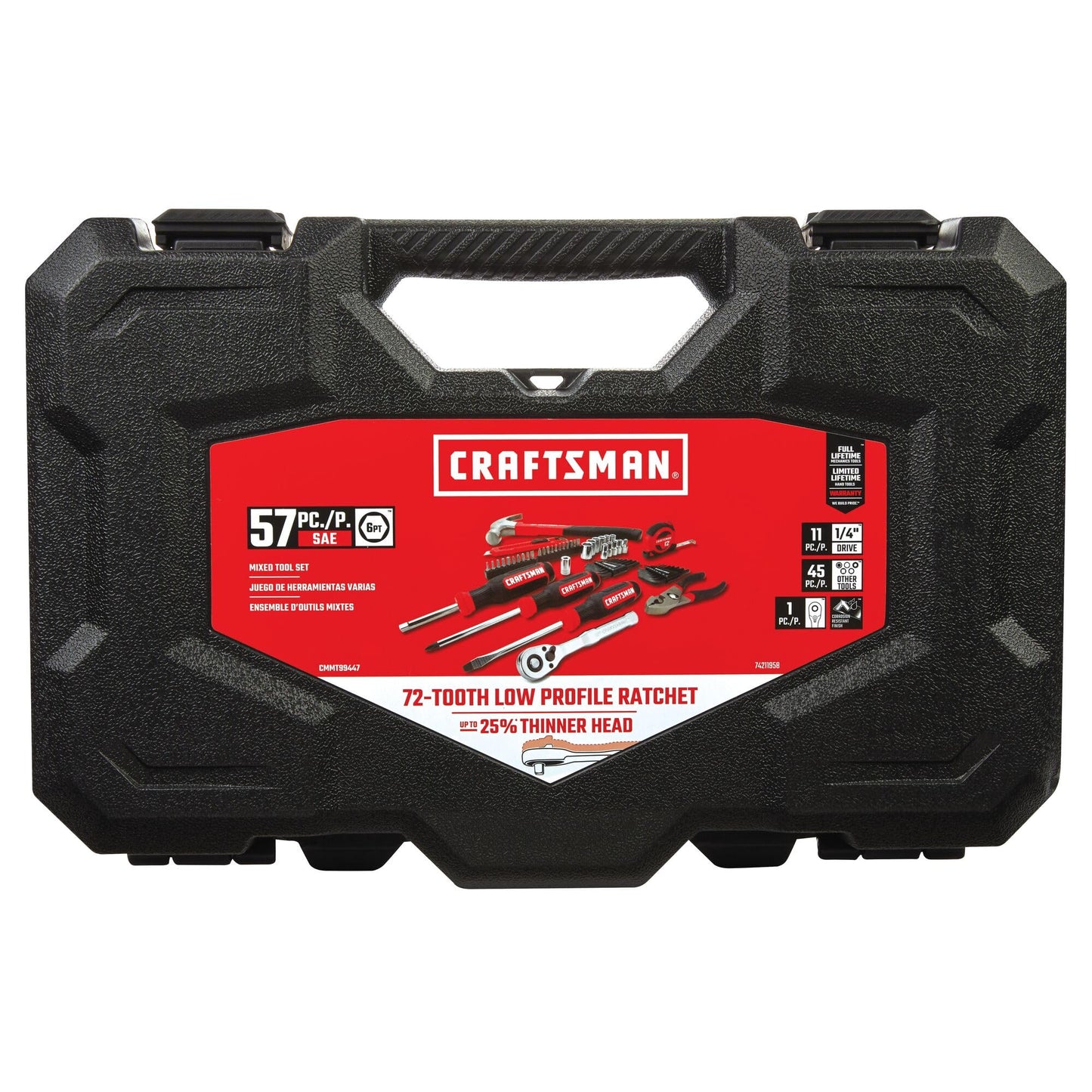 CRAFTSMAN 57 Piece Mechanics Tool Set/Home Tool Set (CMMT99447)