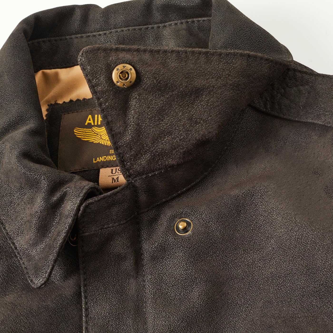 Landing Leathers Men's Air Force A-2 Leather Flight Bomber Jacket Distressed Brown Large